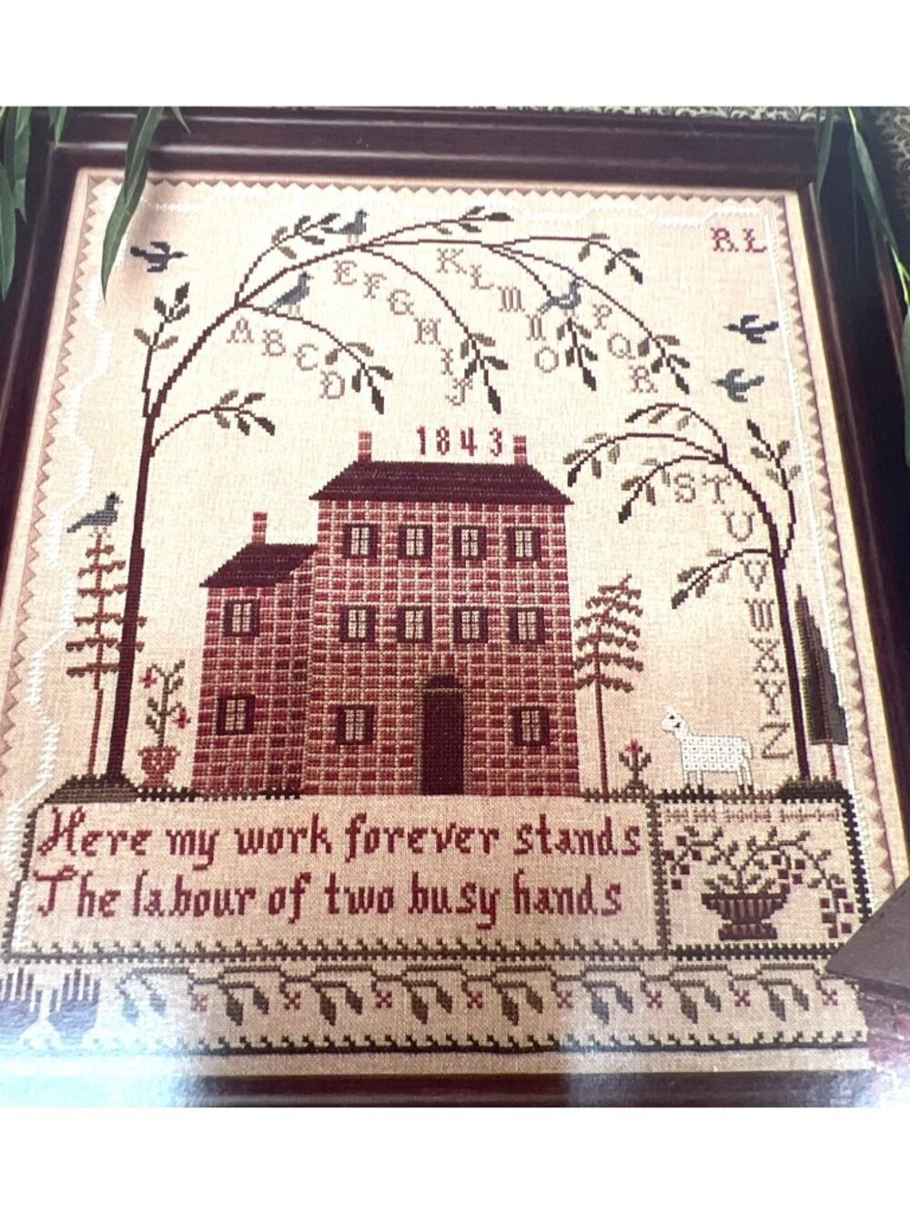 Weeping Tree Sampler Cross Stitch Pattern City Stitcher Vintage Design 1843